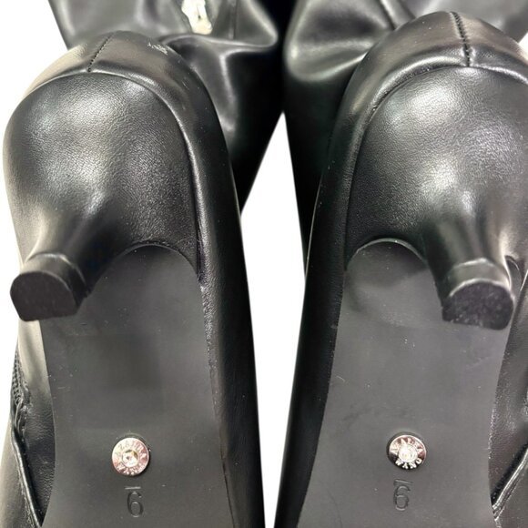 AZALEA WANG MOSHE BLACK KITTEN HEEL BOOT - Picture 6 of 7